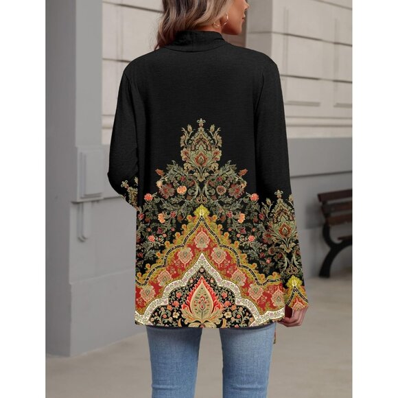 Womens Cardigan Long Sleeve Lightweight Cardigan Draped Open Front Loose Casual - Picture 5 of 5